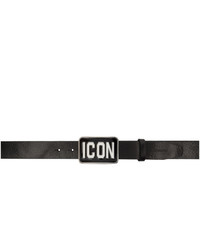 DSQUARED2 Black Leather Icon Belt
