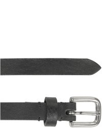 Forzieri Black Leather Skinny Belt
