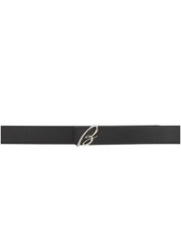 Brioni Black Script Logo Belt