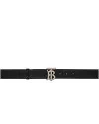 Burberry Black Y Leather Monogram Belt