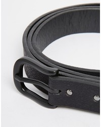 Asos Brand Super Skinny Long Ended Belt In Black Faux Leather