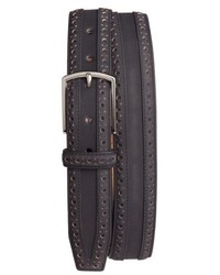 Cole Haan Brogue Nubuck Leather Belt