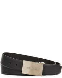 Giorgio Armani Caviar Leather Belt Black