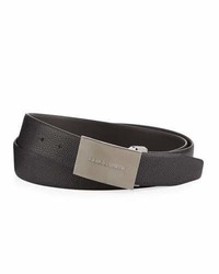 Giorgio Armani Caviar Leather Belt Slate