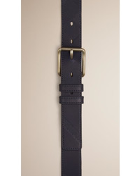 Burberry Check Embossed Leather Belt
