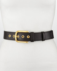 Prada Classic Daino Leather Belt Black