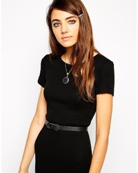 Asos Collection Leather Waist Belt With Cross Detail