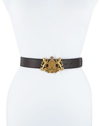 Ralph Lauren Collection Lion Crest Calf Leather Belt