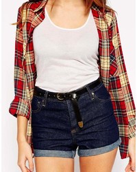 Asos Collection Vintage Boyfriend Look Tipped Detail Waist And Hip Belt