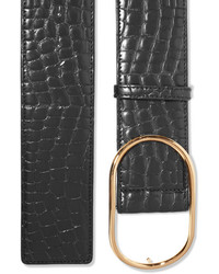 Stella McCartney Croc Effect Faux Leather Belt Black