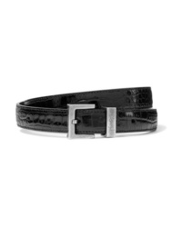 Saint Laurent Croc Effect Leather Belt