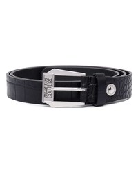 VERSACE JEANS COUTURE Crocodile Embossed Leather Belt