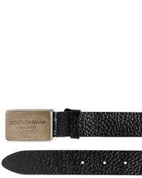 Dolce & Gabbana 30mm Textured Leather Belt With Logo