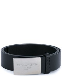 Dolce & Gabbana Logo Plaque Leather Belt