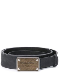 Dolce & Gabbana Metallic Logo Plaque Belt
