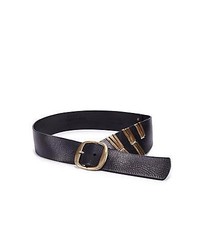 Donna Karan Contour Leather Belt Black