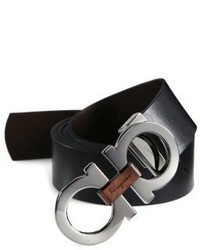 Salvatore Ferragamo Double Gancini Reversible Leather Belt