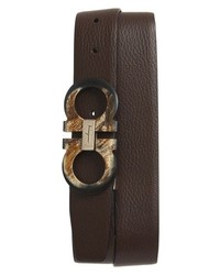 Salvatore Ferragamo Double Gancio Reversible Leather Belt