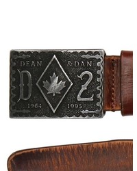 DSquared 4cm Vintaged Leather Belt