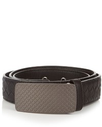 Bottega Veneta Engraved Buckle Intrecciato Leather 35cm Belt