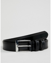 ASOS DESIGN Faux Leather Slim Belt In Black Patent