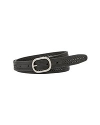 Fossil Perforated Leather Belt Black Small