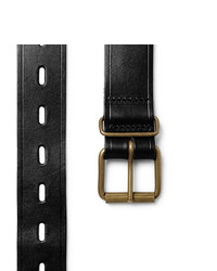 Bleu de Chauffe Fred 4cm Black Leather Belt