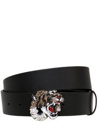 Gucci 40mm Enameled Tiger Leather Belt