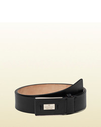 Gucci Leather Belt With Hidden Buckle