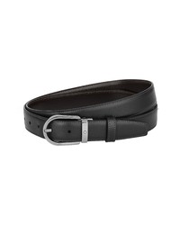 Montblanc Horseshoe Reversible Leather Belt In Black At Nordstrom