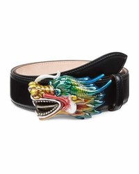 Gucci Leather Belt With Dragon Buckle