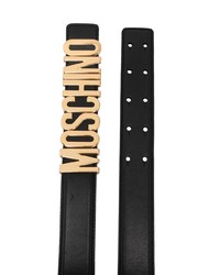 Moschino Logo Plaque Leather Belt