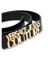 VERSACE JEANS COUTURE Logo Plaque Leather Belt