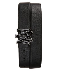 Amiri Ma Logo Pebbled Leather Belt