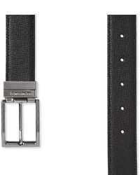 Michael Kors Michl Kors 3cm Black Reversible Grained Leather Belt