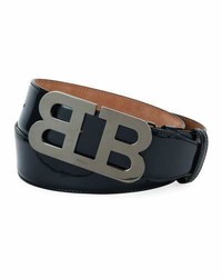 Bally Mirror B Patent Leather Belt Black