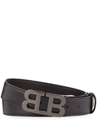 Bally Mirror B Reversible Leather Belt Black