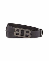 Bally Mirror B Reversible Leather Belt Black