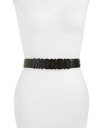 Moschino Monochromatic Logo Leather Belt