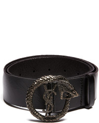 Saint Laurent Monogram Snake Buckle Leather Belt
