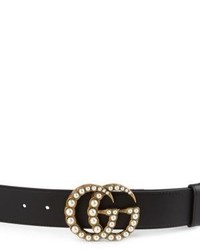 Gucci Pearly Gg Buckle Leather Belt