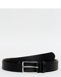 ASOS DESIGN Plus Smart Faux Leather Slim Belt In Black