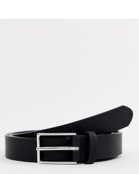 ASOS DESIGN Plus Smart Faux Leather Slim Belt In Black