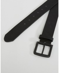 Asos Plus Wide Belt In Faux Leather With Black Coated Buckle