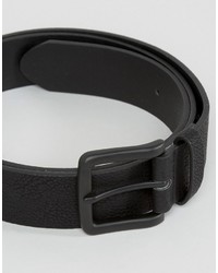 Asos Plus Wide Belt In Faux Leather With Black Coated Buckle