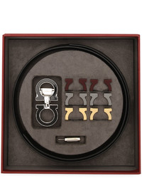 Salvatore Ferragamo Reversible Leather Belt Boxed Gift Set Black