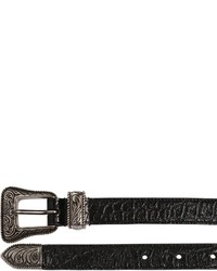 Saint Laurent 20mm Western Croc Embossed Leather Belt