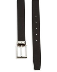 Montblanc Silvertone Buckle Leather Belt