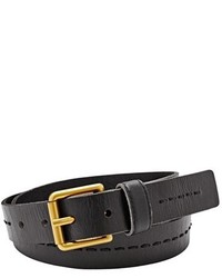 Fossil Square Buckle Stitched Leather Belt
