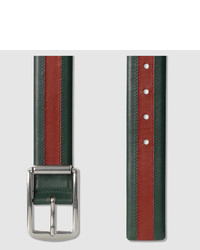 Gucci Ssima Leather Belt With Rectangular Buckle